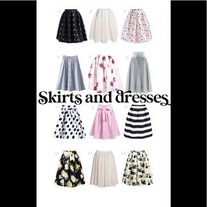 Dresses and skirts